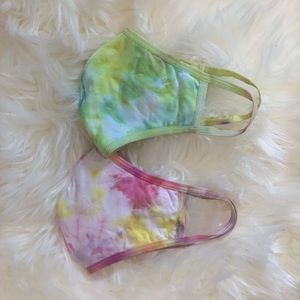 Tie Dye reusable Face Mask Flower Power Set of 2